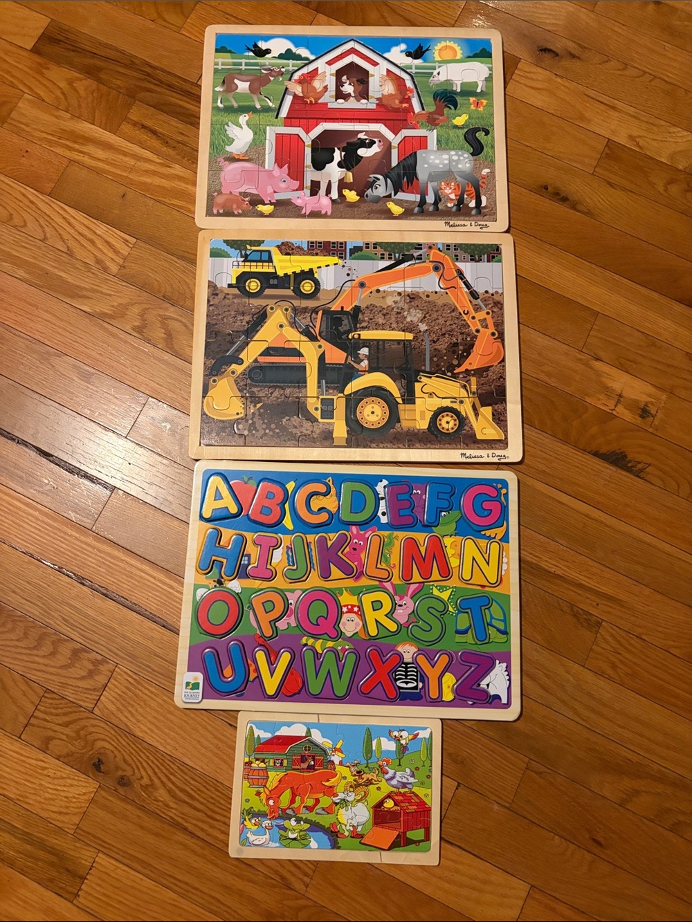 Melissa & Doug Multi-Scene Wooden Puzzle Set - Red, Yellow, Blue, Green